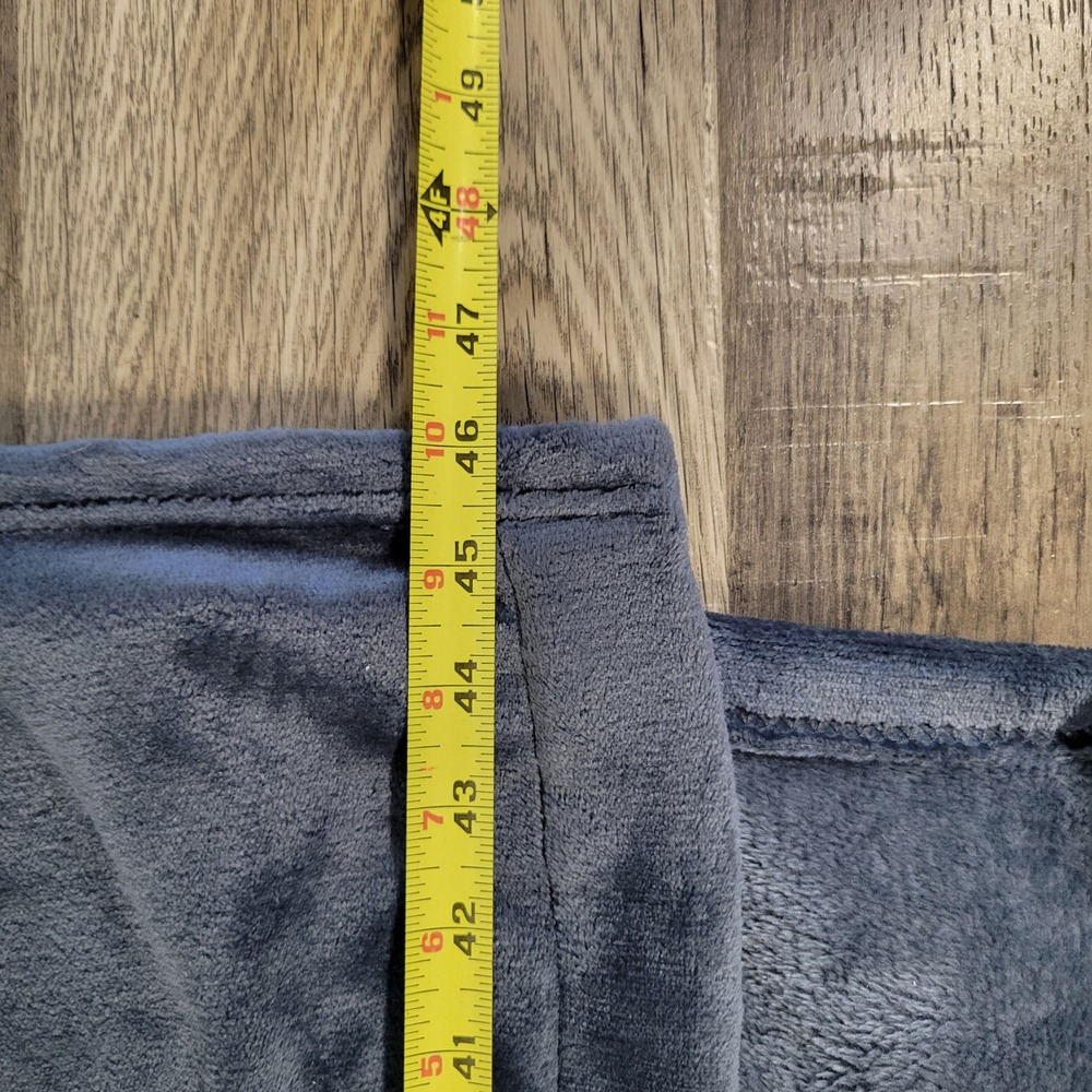 Tommy Bahama Mens Plush Fleece Robe Blue Plaid Trim Marlin Logo L/XL NWOT - Picture 6 of 8